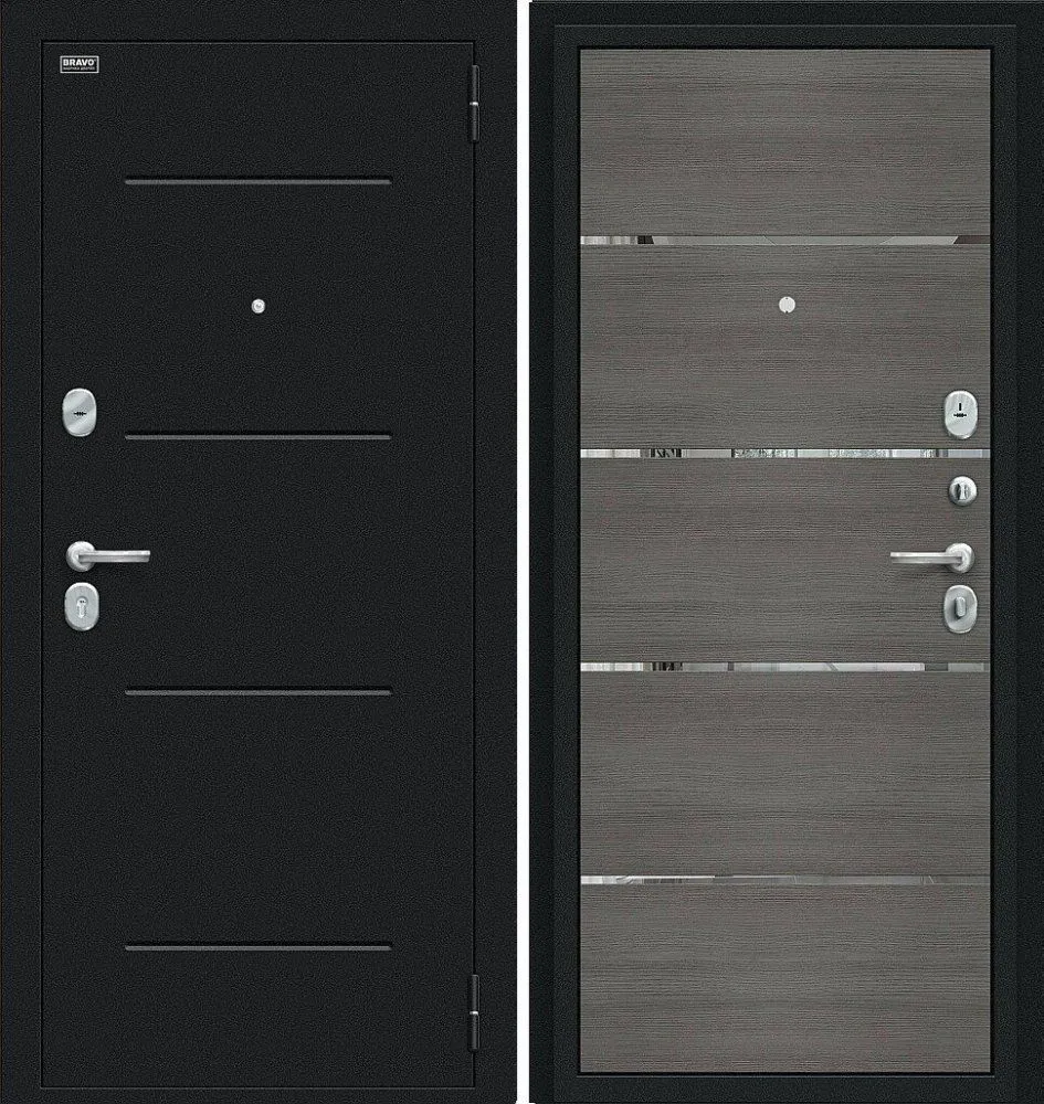 Фото Дверь Браво Лайн Букле черное/Grey Melinga DIS006752